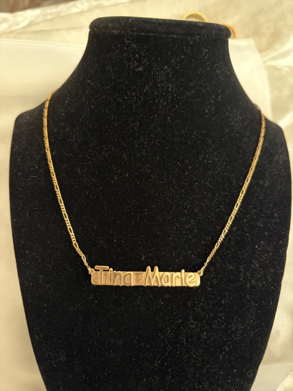 Rose 14k gold plated Personalized Gold Nameplate Necklace - Tina Marie
